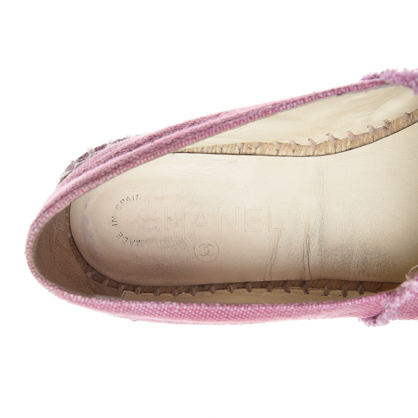 Linen CC Espadrilles 38 Pink Black