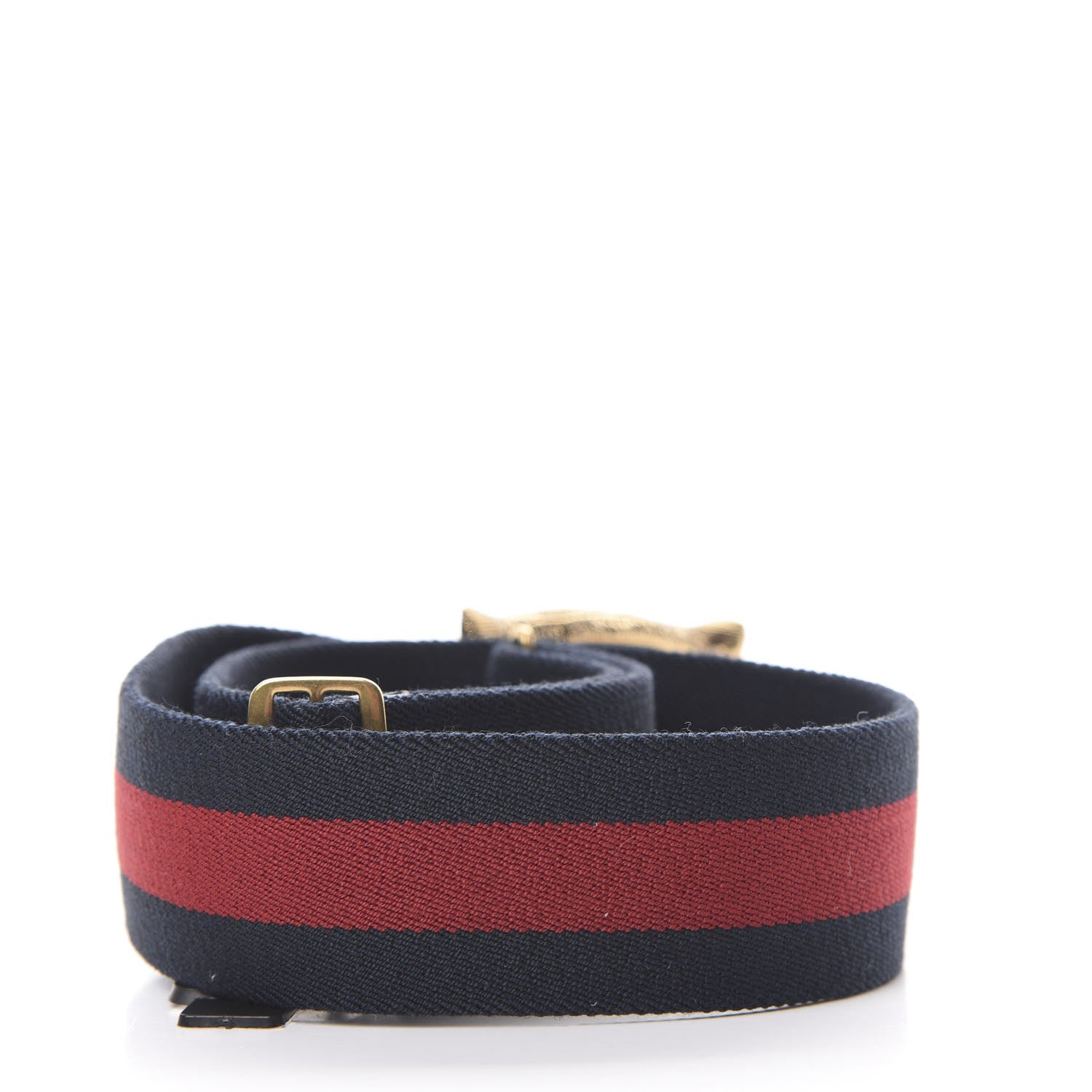 Gucci Web Feline Buckle Belt 65 26 Blue Red 2 of 3