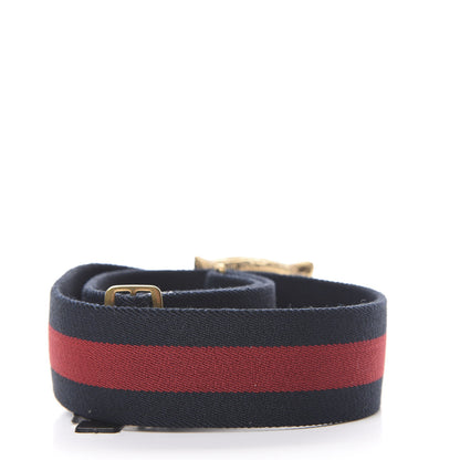 Gucci Web Feline Buckle Belt 65 26 Blue Red 2 of 3