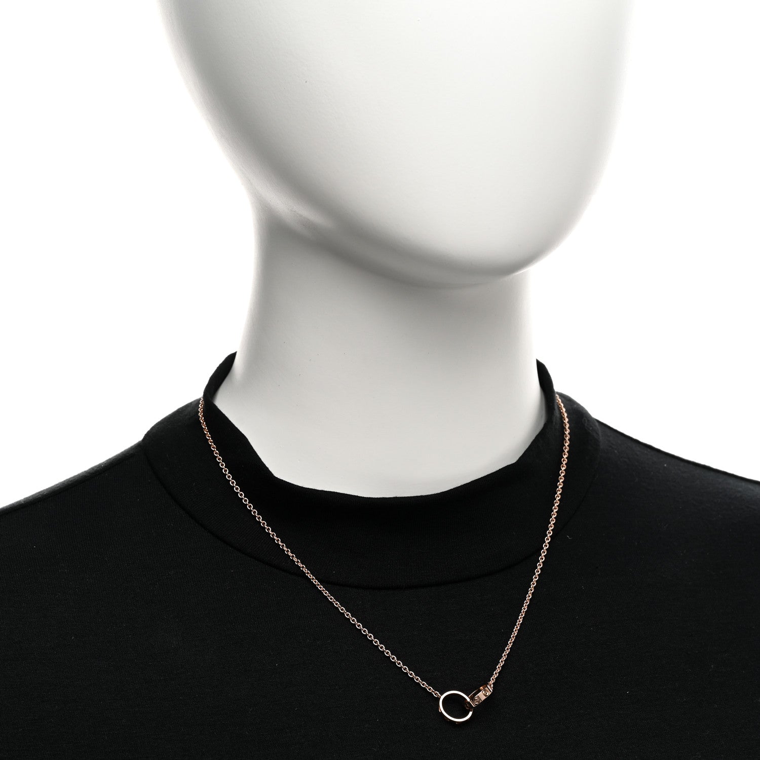 Cartier 18K Pink Gold Interlocking LOVE Necklace 2 of 5