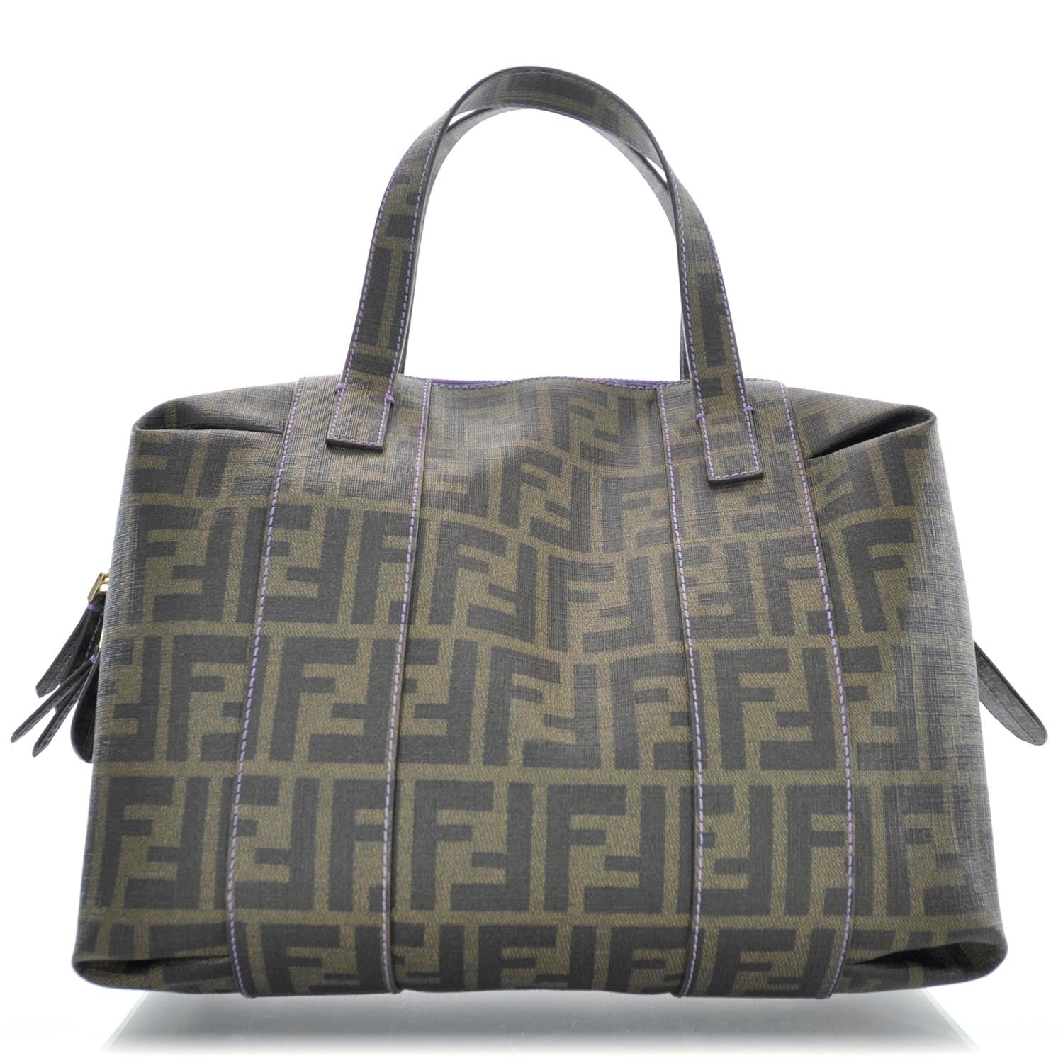 Fendi Zucca Spalmati Bowler Tobacco Viola 1 of 10