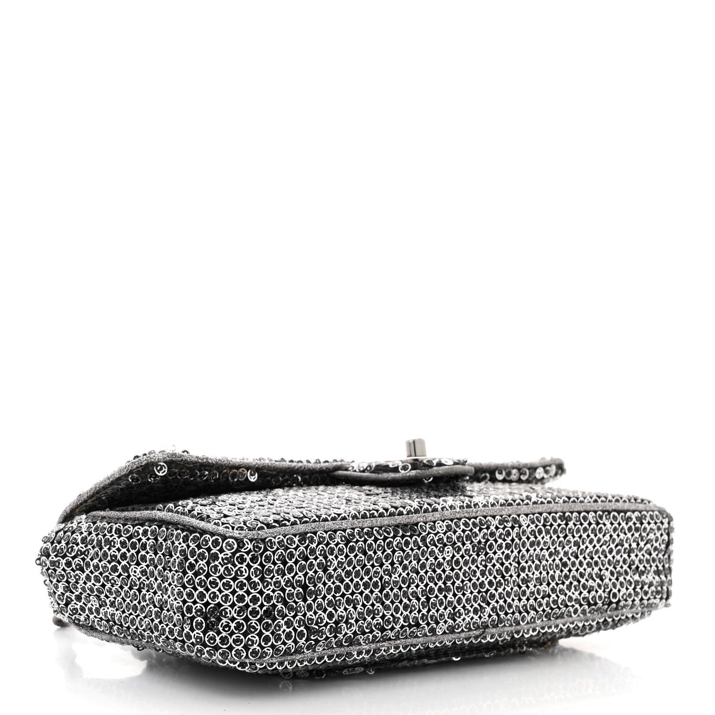 Sequin East West Flap Dark Silver