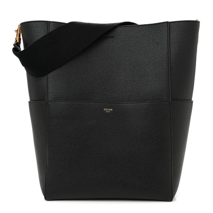 Celine Soft Grained Calfskin Sangle Bucket Bag Black 1 of 9