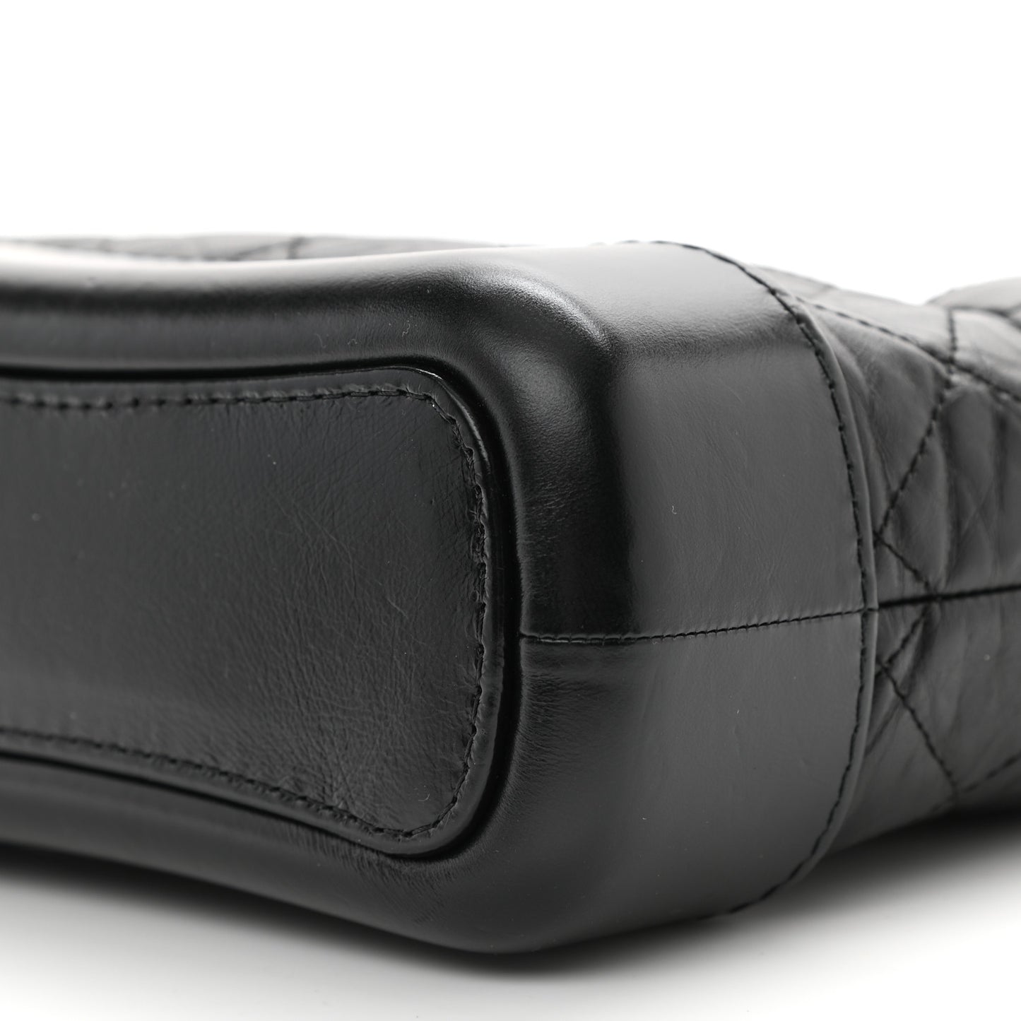 Aged Calfskin Quilted Small Gabrielle Hobo Black