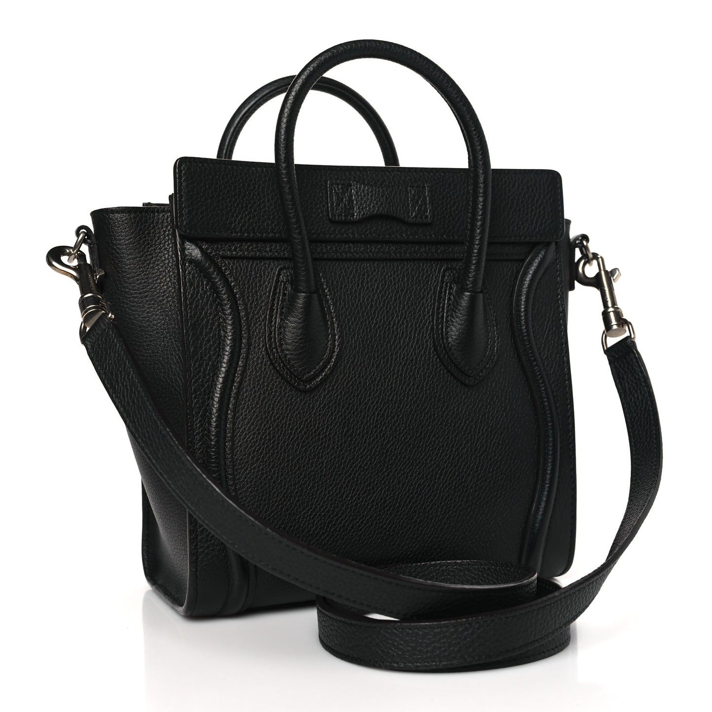 Drummed Calfskin Nano Luggage Black