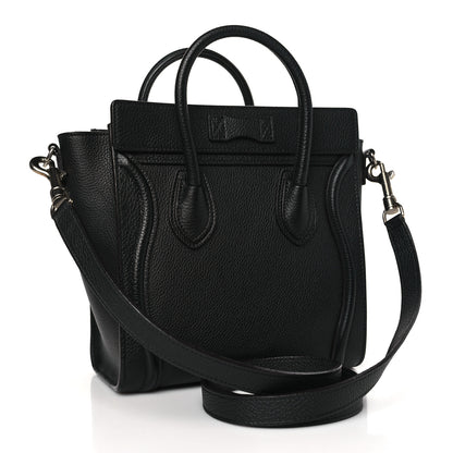 Celine Drummed Calfskin Nano Luggage Black 3 of 11