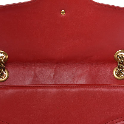 Gucci Calfskin Matelasse Medium GG Marmont Shoulder Bag Hibiscus Red 9 of 20