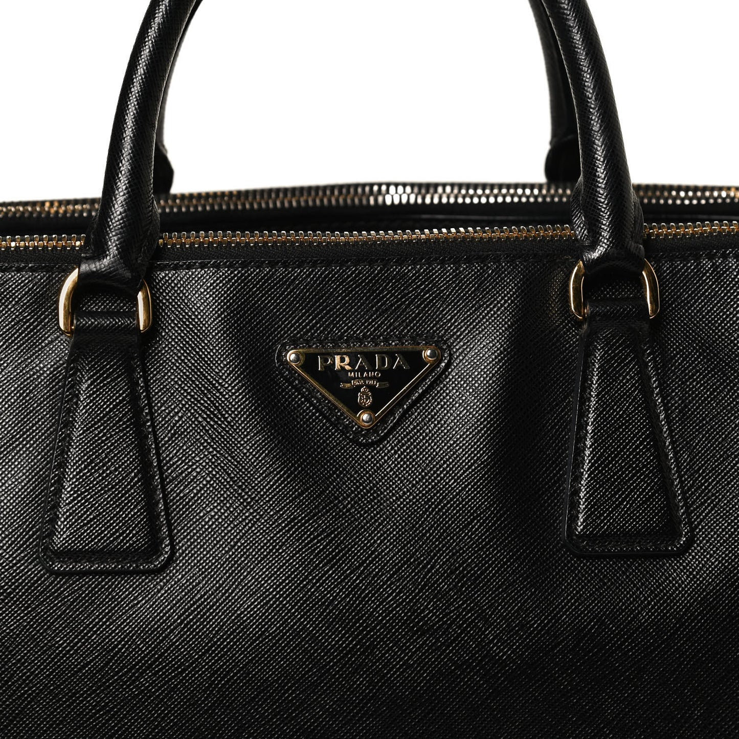Saffiano Large Galleria Double Zip Tote Black