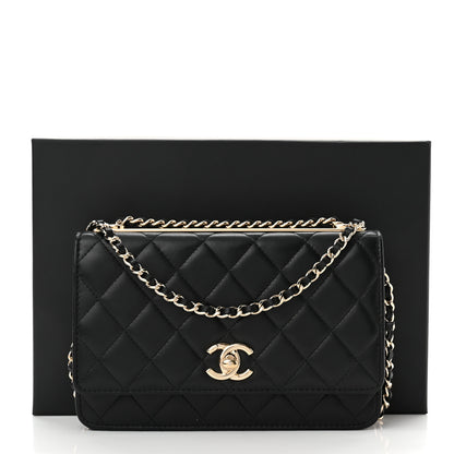 Chanel Lambskin Quilted Trendy CC Wallet On Chain WOC Black 12 of 12