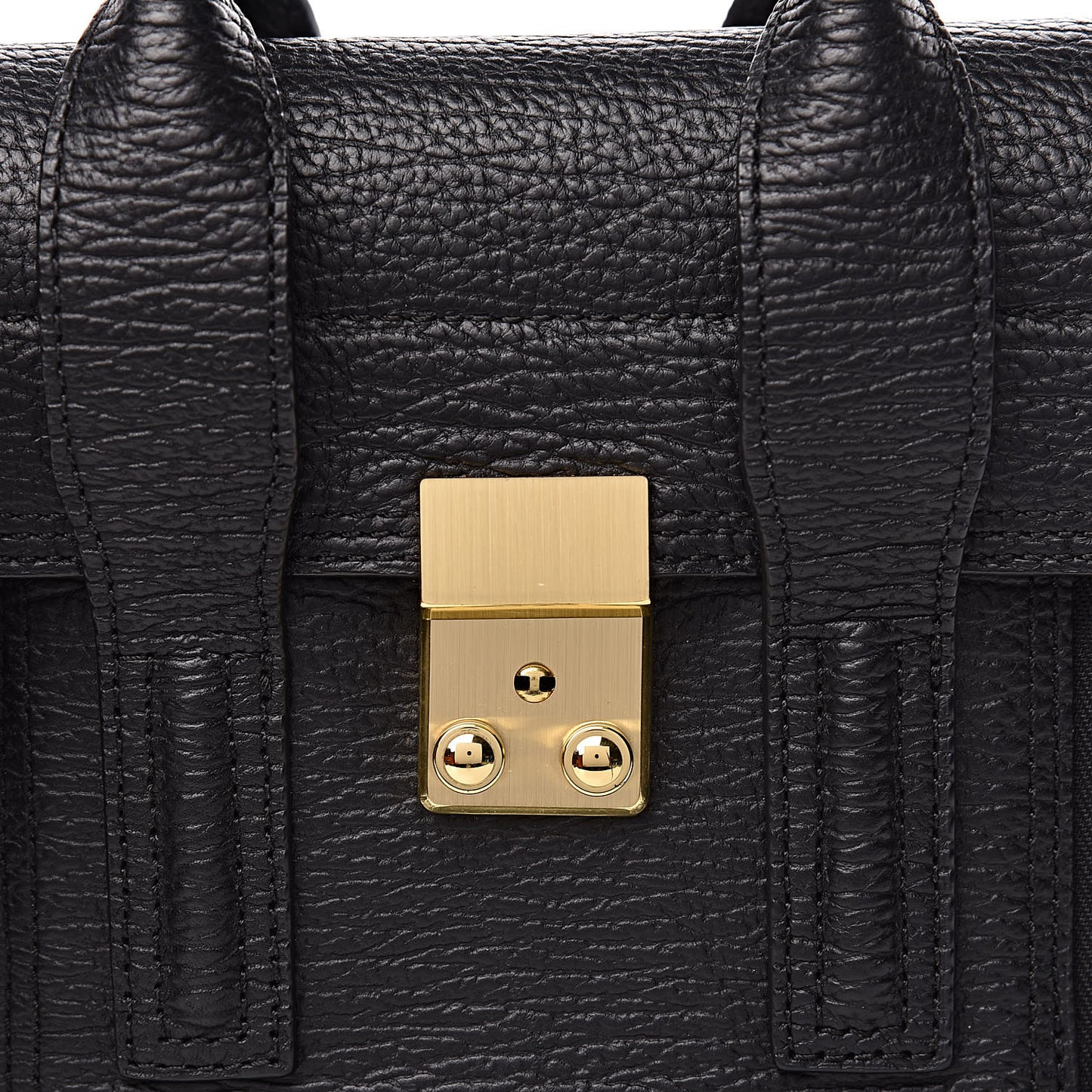 3.1 Textured Calfskin Mini Pashli Satchel Black