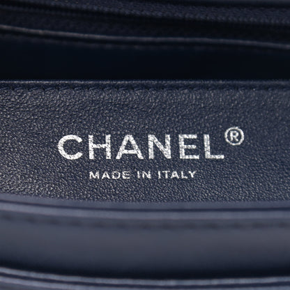 Chanel Lambskin Quilted Large Geometric Flap Navy 9 of 10