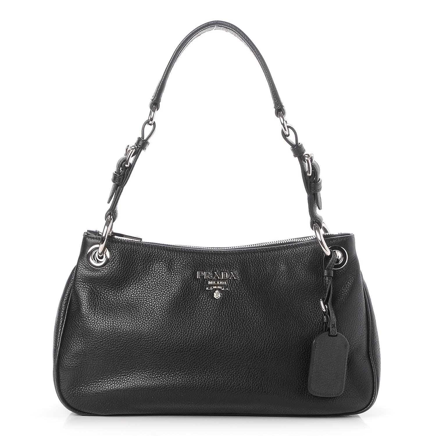 Prada Vitello Phenix Shoulder Bag Black 1 of 9