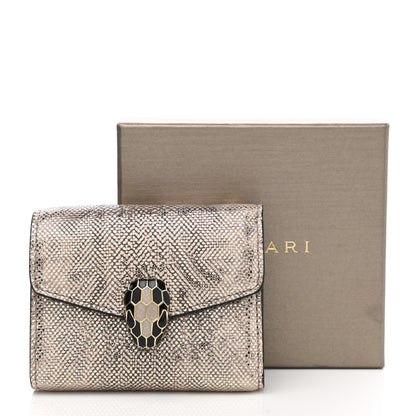Bulgari Karung Calfskin Serpenti Forever Compact Wallet Beige 8 of 8