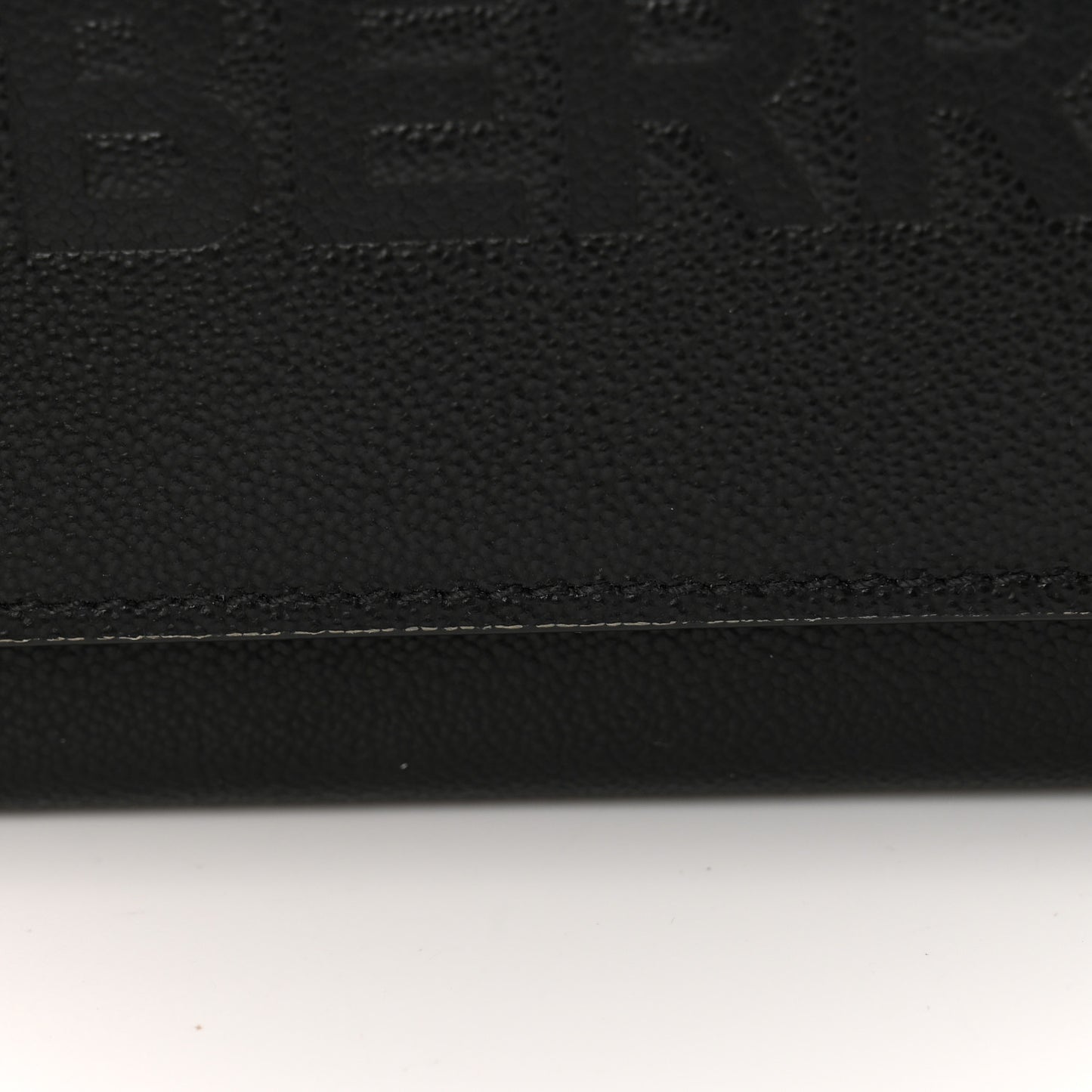 Grained Calfskin Embossed Porter Continental Wallet Black