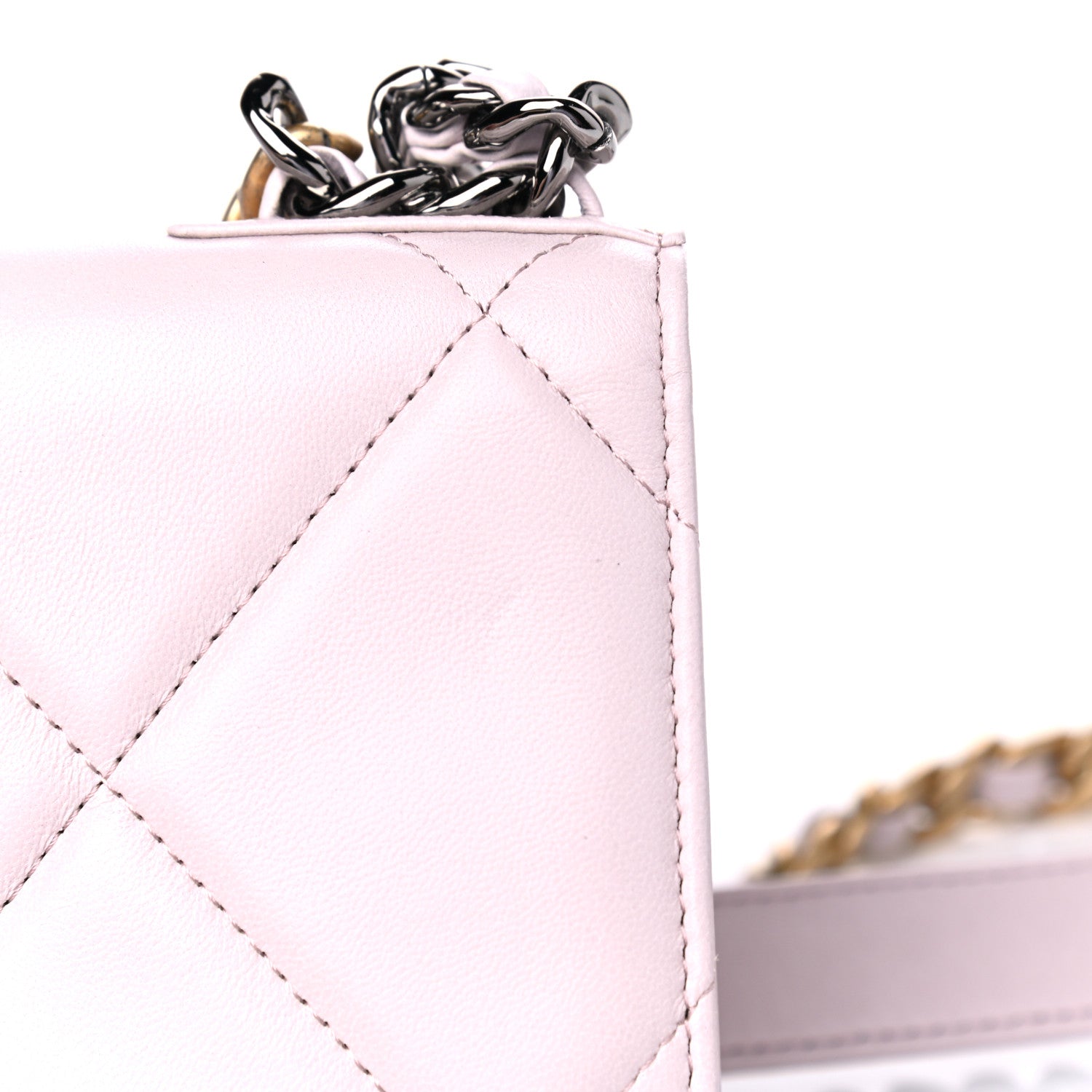 Chanel Lambskin Quilted Chanel 19 Wallet On Chain WOC Light Purple 7 of 7