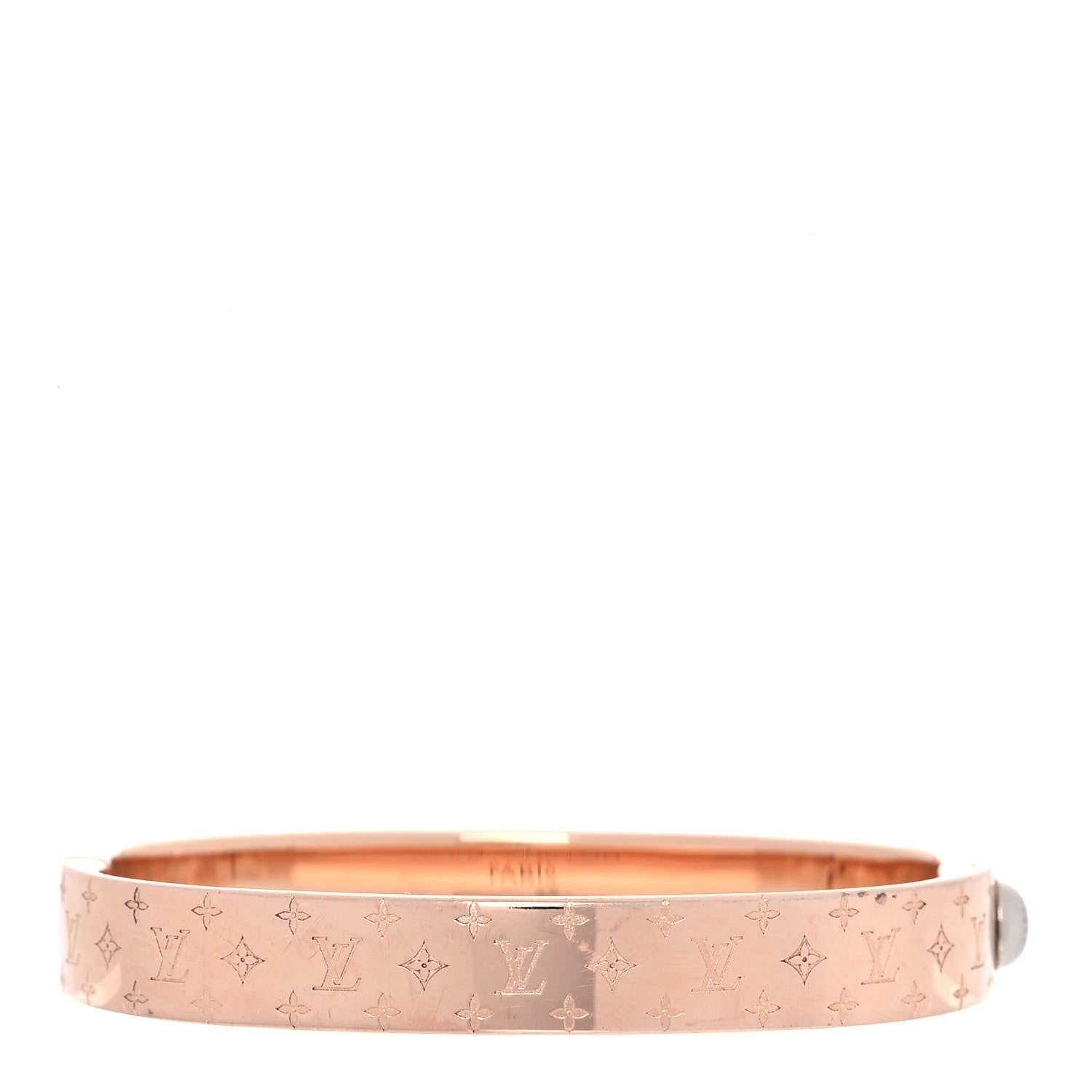 Louis Vuitton Brass Monogram Nanogram Cuff M Pink Gold 3 of 7