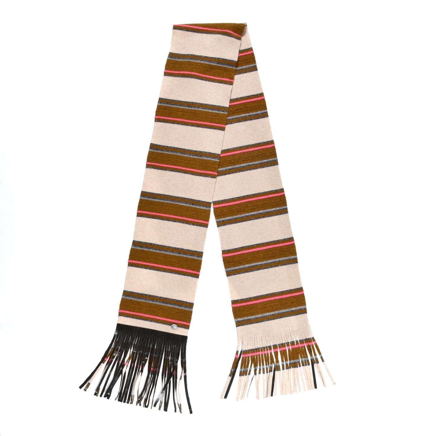 Cashmere Striped Scarf Beige