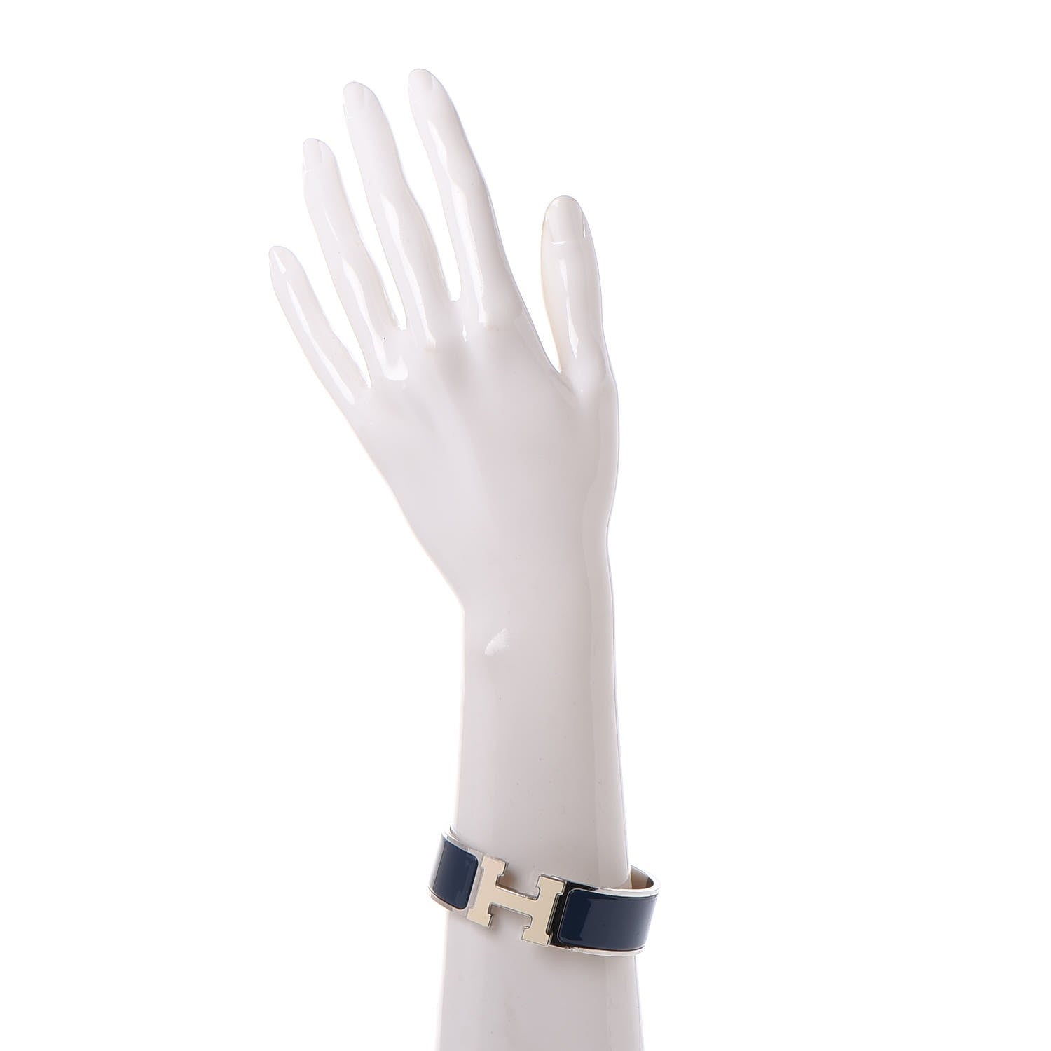 Hermes Enamel Wide Clic Clac H Bracelet GM Indigo 2 of 6