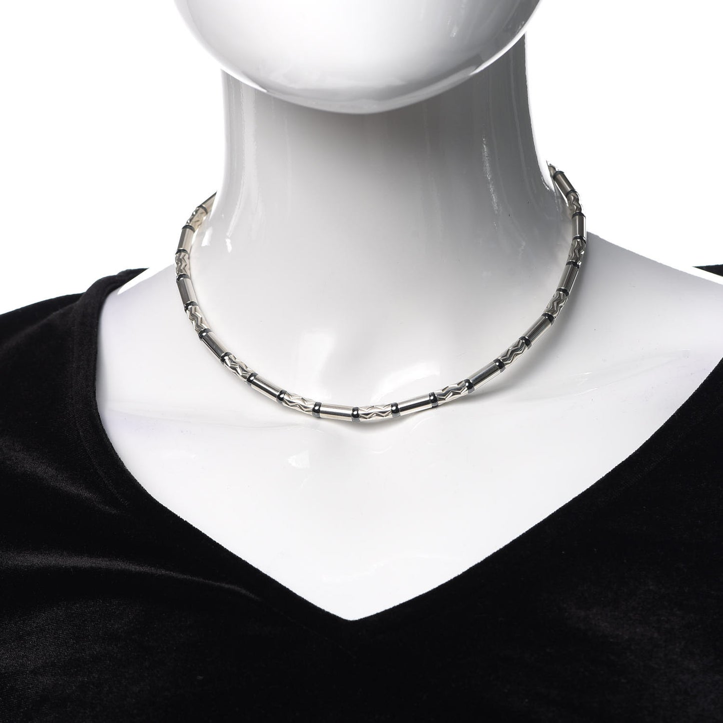 Sterling Silver Hematite Aztec Necklace