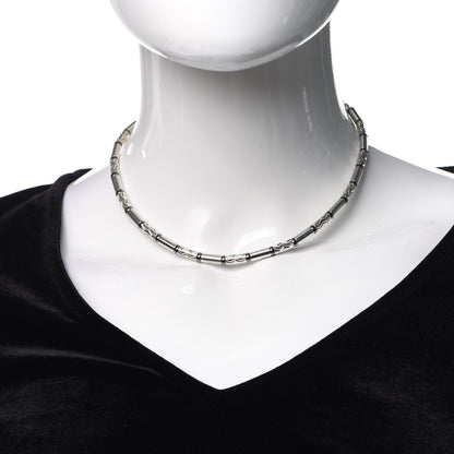 Tiffany Sterling Silver Hematite Aztec Necklace 2 of 3
