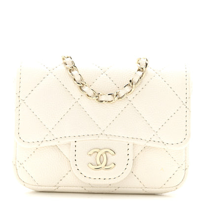 Chanel Caviar Quilted Mini Chain Belt Bag White 1 of 13