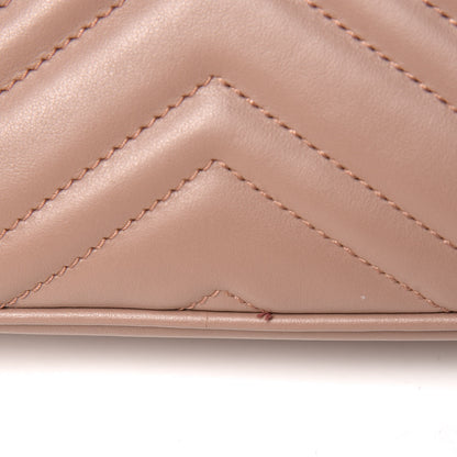 Gucci Calfskin Matelasse Small GG Marmont Chain Shoulder Bag Taupe 9 of 10