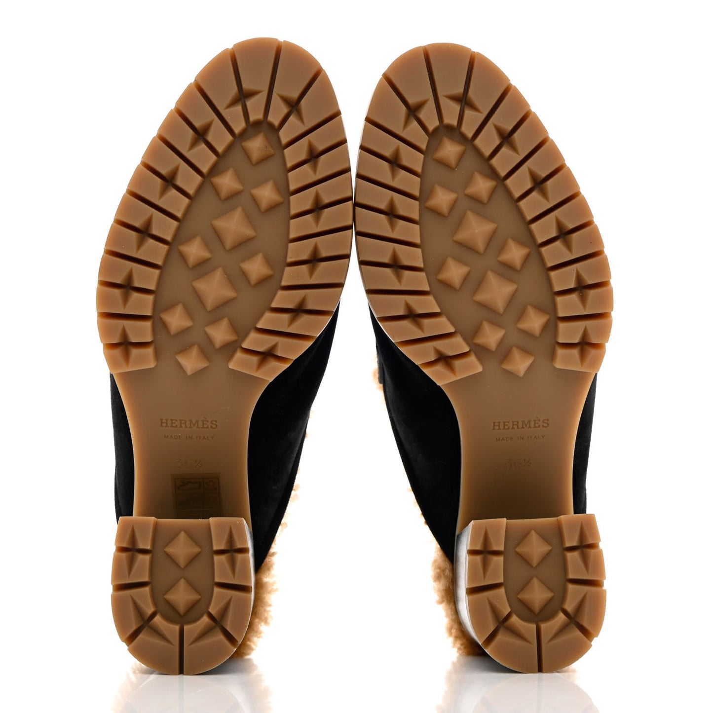 Suede Goatskin Woolskin Flore 60 Mules 37 Black Camel