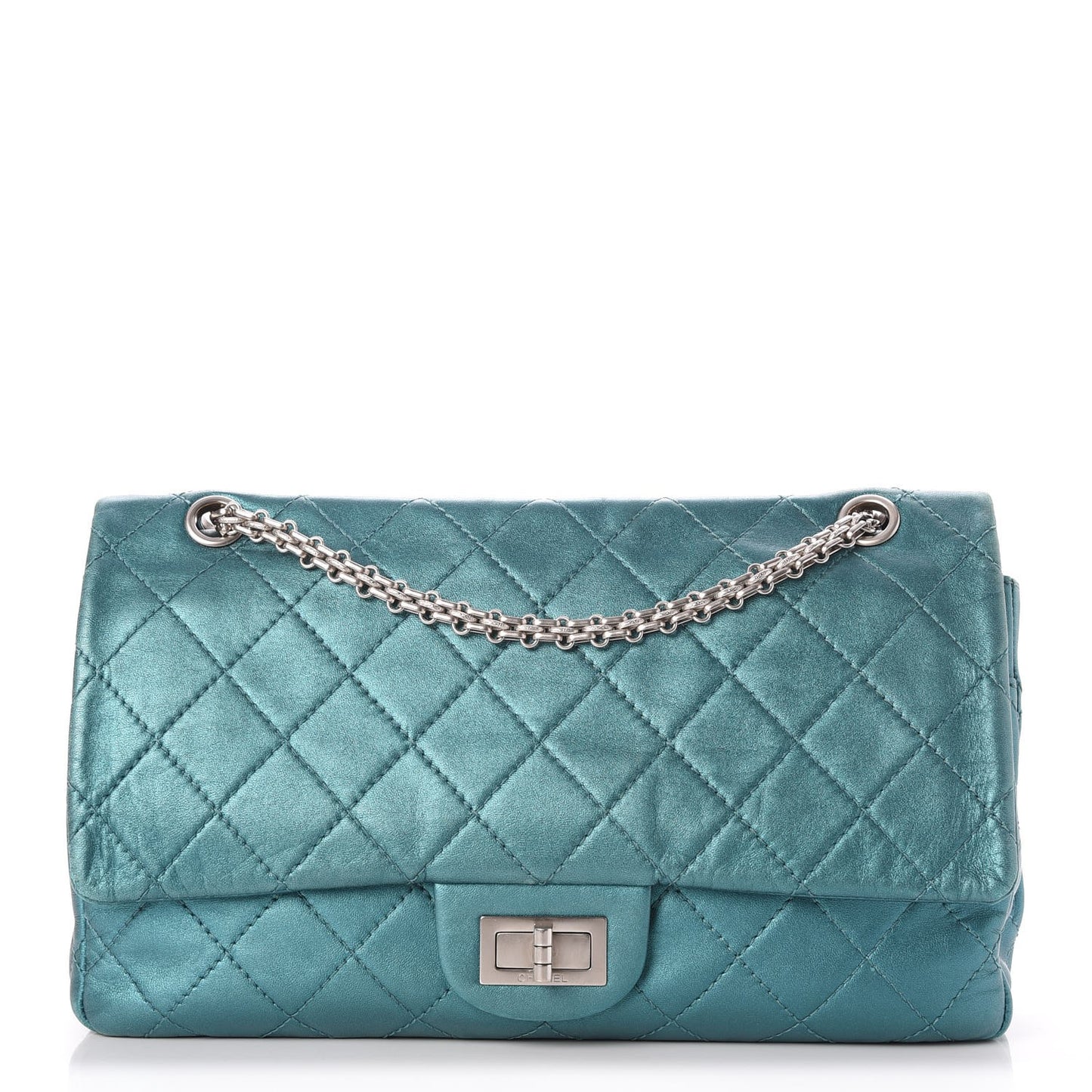 Metallic Calfskin Quilted 2.55 Reissue 227 Flap Turquoise