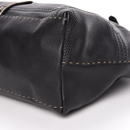 Fendi Calfskin Romano Selleria Large Villa Borghese Tote Black 9 of 9