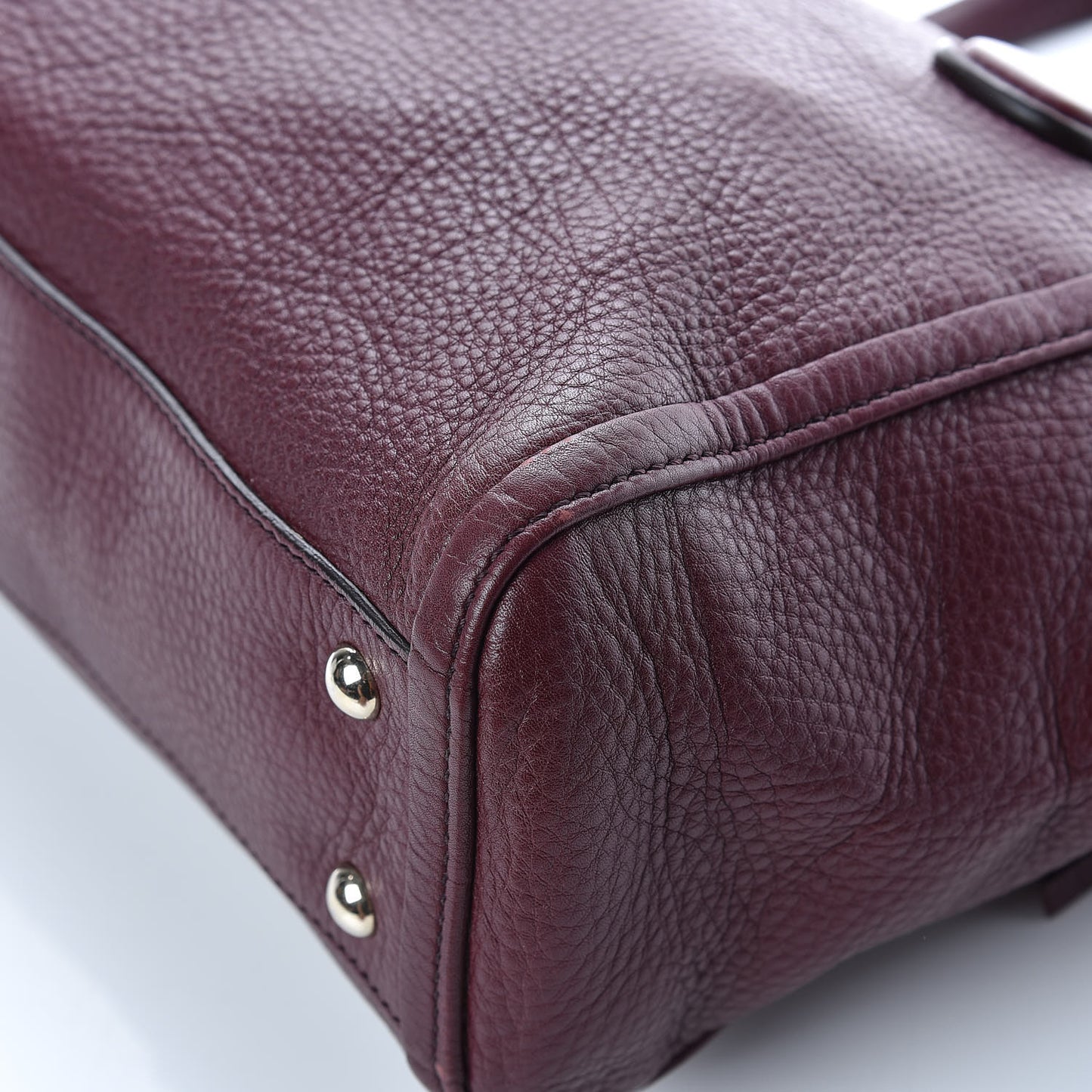 Pebbled Calfskin Small Soho Top Handle Bag Burgundy