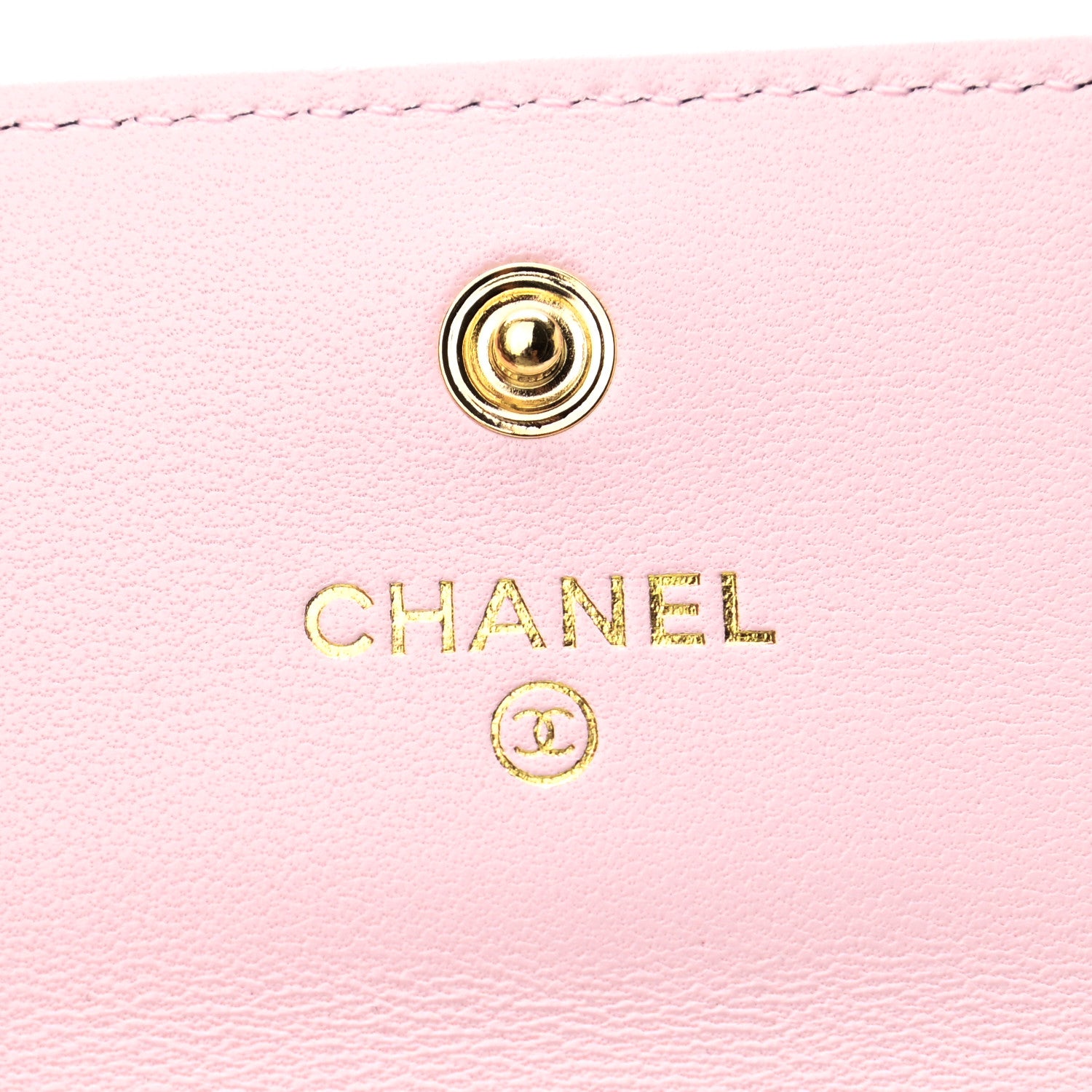 Chanel Shiny Goatskin Quilted Chanel 19 Flap Card Holder Light Pink 6 of 8