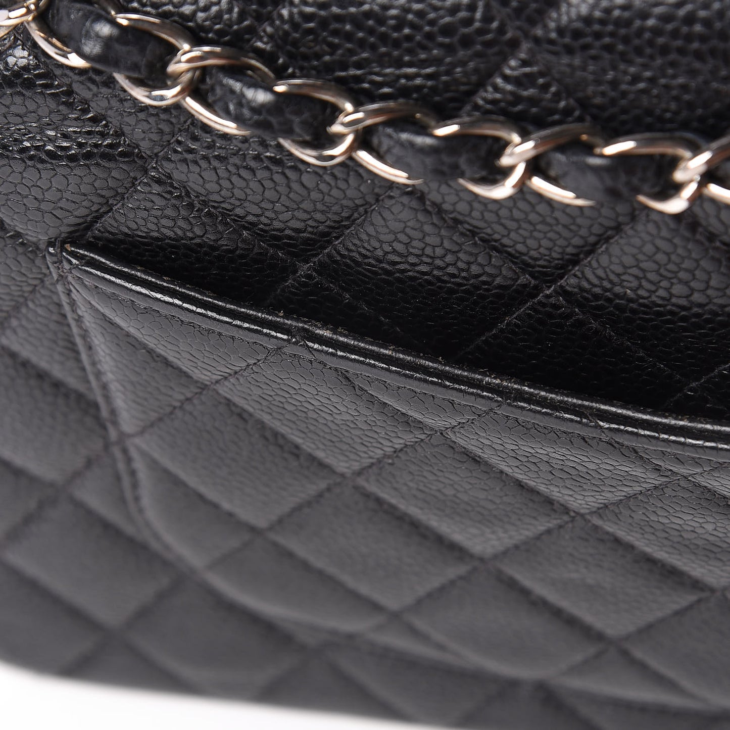 Caviar Quilted Medium Double Flap Black