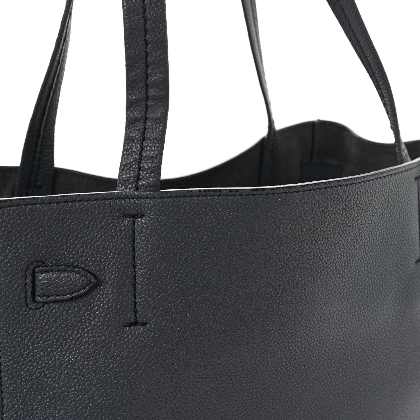 Soft Grained Calfskin Medium Belt Cabas Phantom Dark Sea