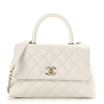 Chanel Caviar Quilted Mini Coco Handle Flap White 1 of 9