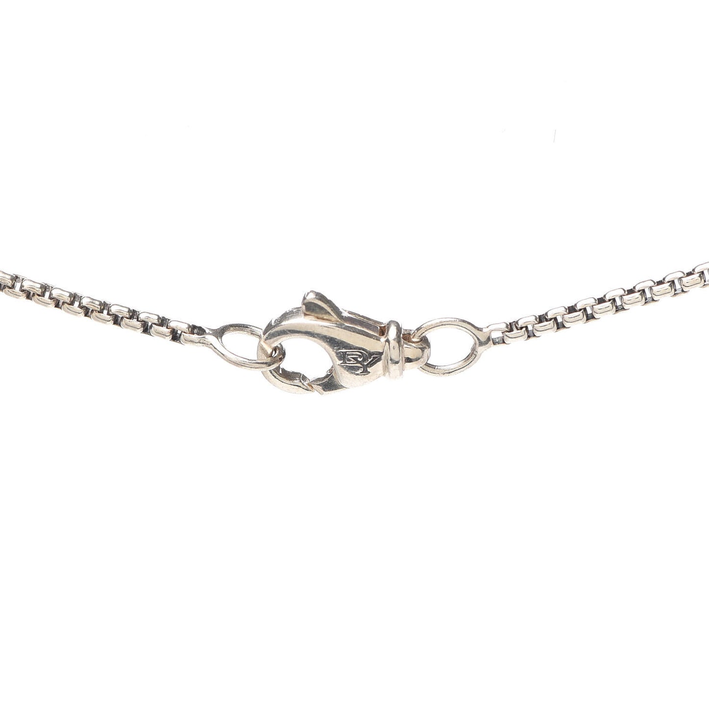 Sterling Silver White Agate Diamond 7mm Petite Albion Pendant Necklace