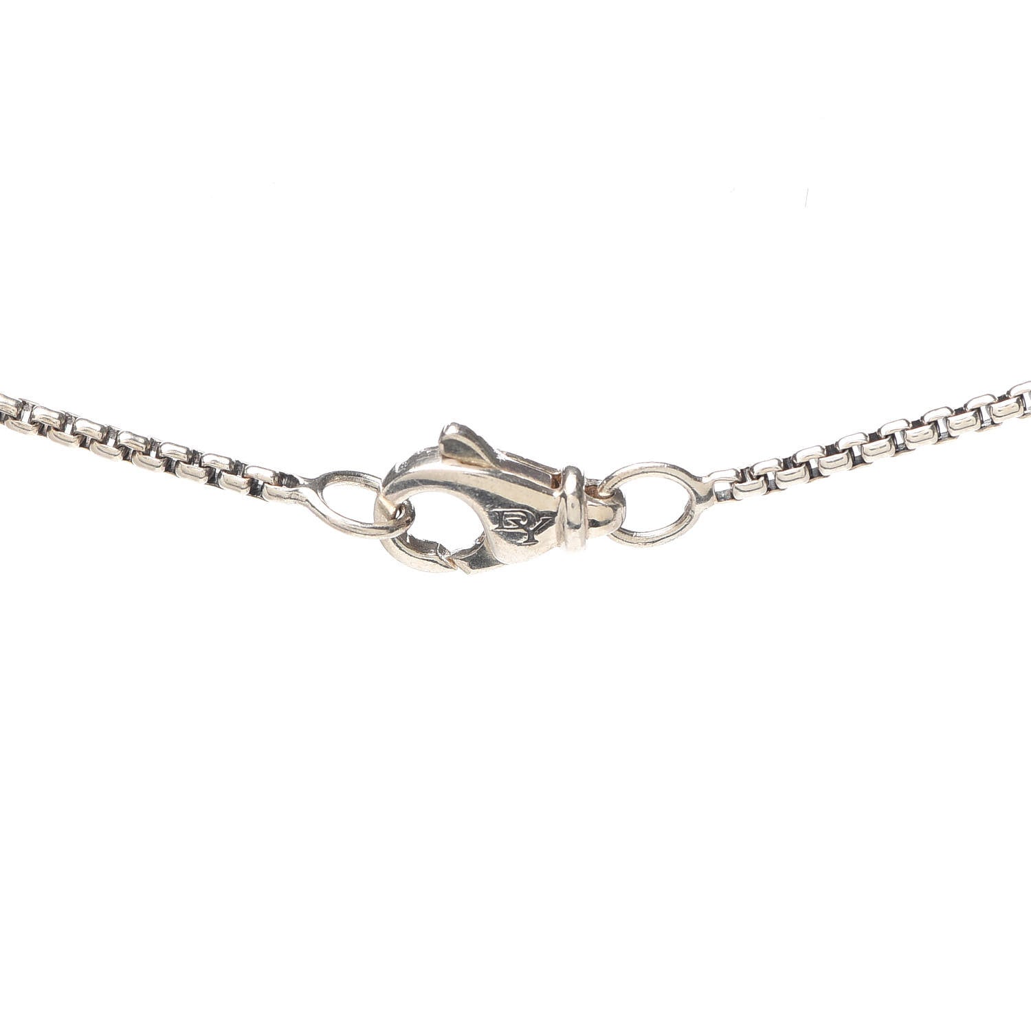 David Yurman Sterling Silver White Agate Diamond 7mm Petite Albion Pendant Necklace 4 of 5