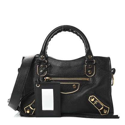 Balenciaga Chevre Gold Metallic Edge Hardware Mini City Black 1 of 10
