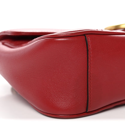 Gucci Calfskin Matelasse Small GG Marmont Shoulder Bag Hibiscus Red 9 of 13