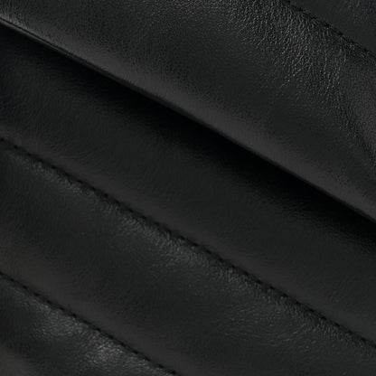 Saint Laurent Calfskin Y Quilted Monogram Small Loulou Chain Satchel Black 9 of 13