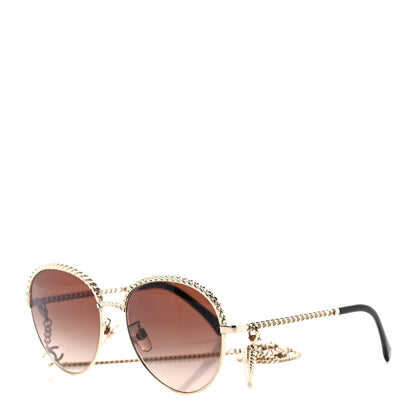 Chanel Chain Pantos Sunglasses 4242 Gold Brown 1 of 9