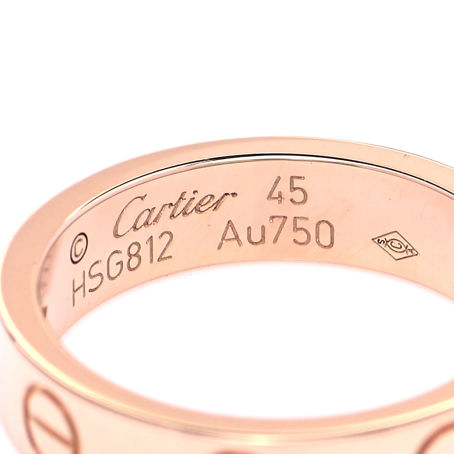 Cartier 18K Pink Gold Diamond 4mm LOVE Wedding Band Ring 45 3.25 4 of 4