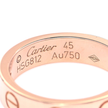 Cartier 18K Pink Gold Diamond 4mm LOVE Wedding Band Ring 45 3.25 4 of 4