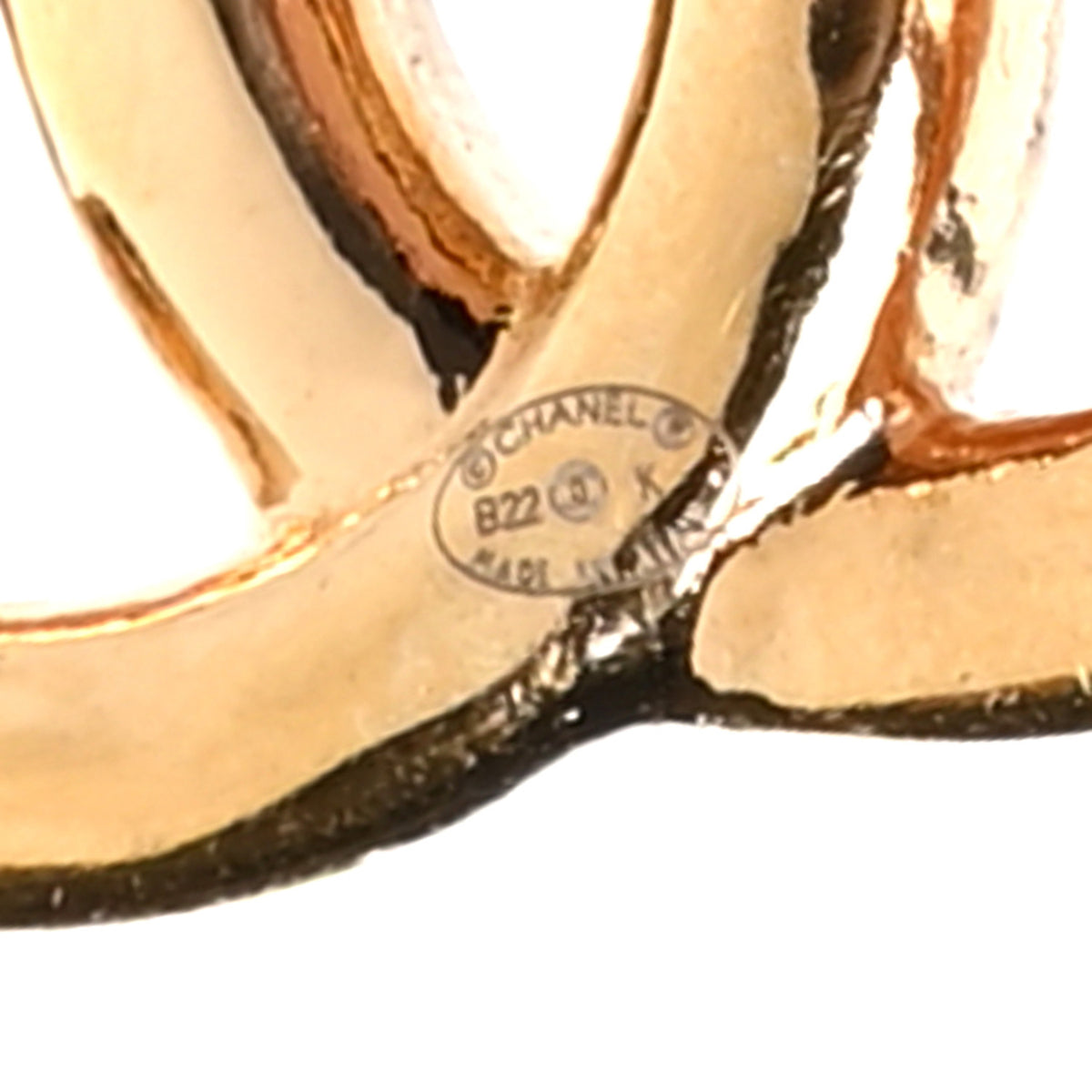 Chanel Crystal Wheat CC Earrings Gold 4 of 5