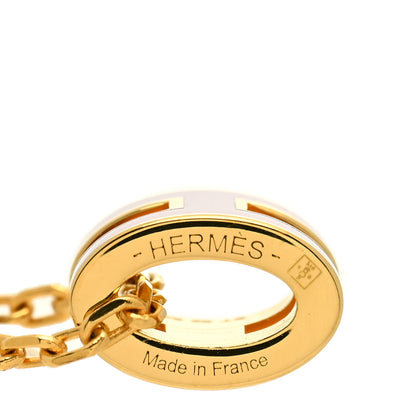 Hermes Lacquered Gold Mini Pop H Pendant Necklace Anemone 5 of 5