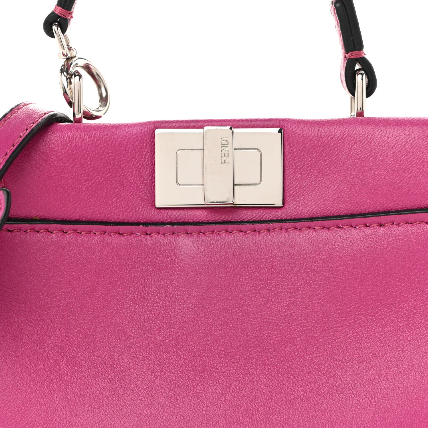 Fendi Nappa Micro Peekaboo Iconic Satchel Magenta 1889456