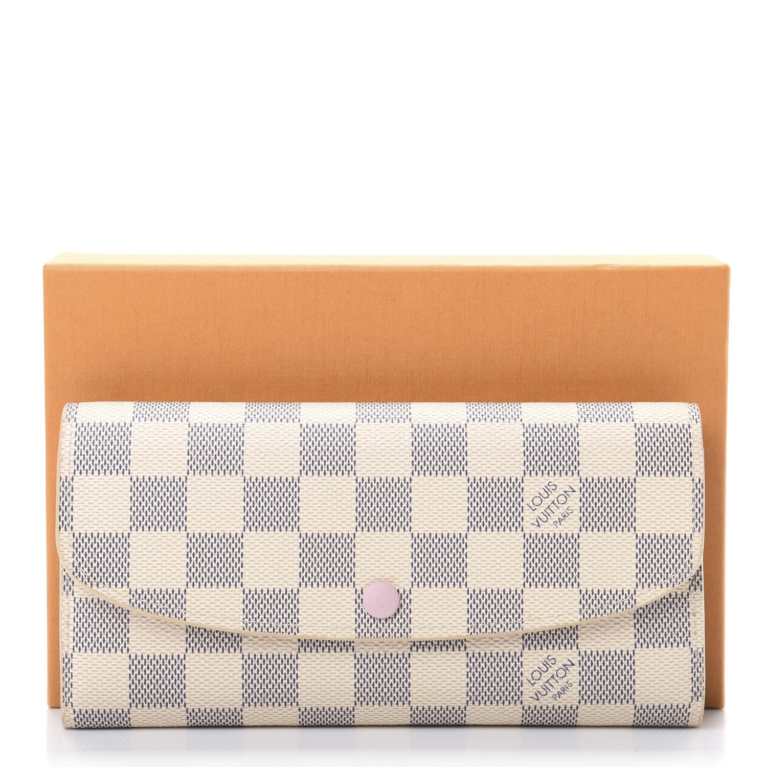 Louis Vuitton Damier Azur Emilie Wallet Rose Ballerine 8 of 8