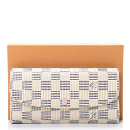 Louis Vuitton Damier Azur Emilie Wallet Rose Ballerine 8 of 8