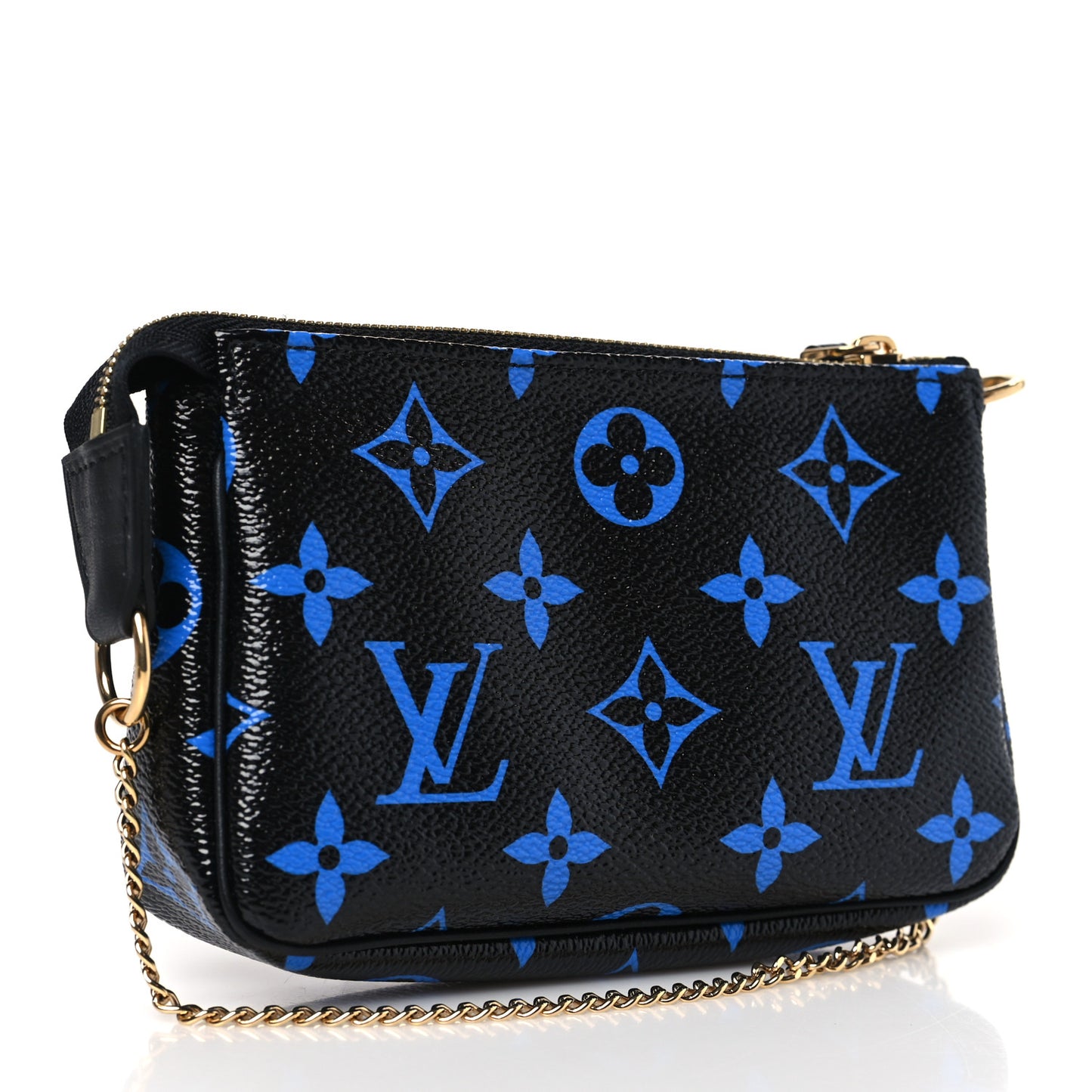 Colored Monogram Mini Pochette Accessories Blue Black