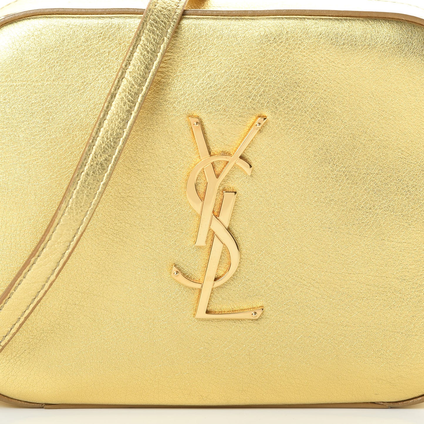 Metallic Calfskin Small Classic Monogram Camera Bag Gold