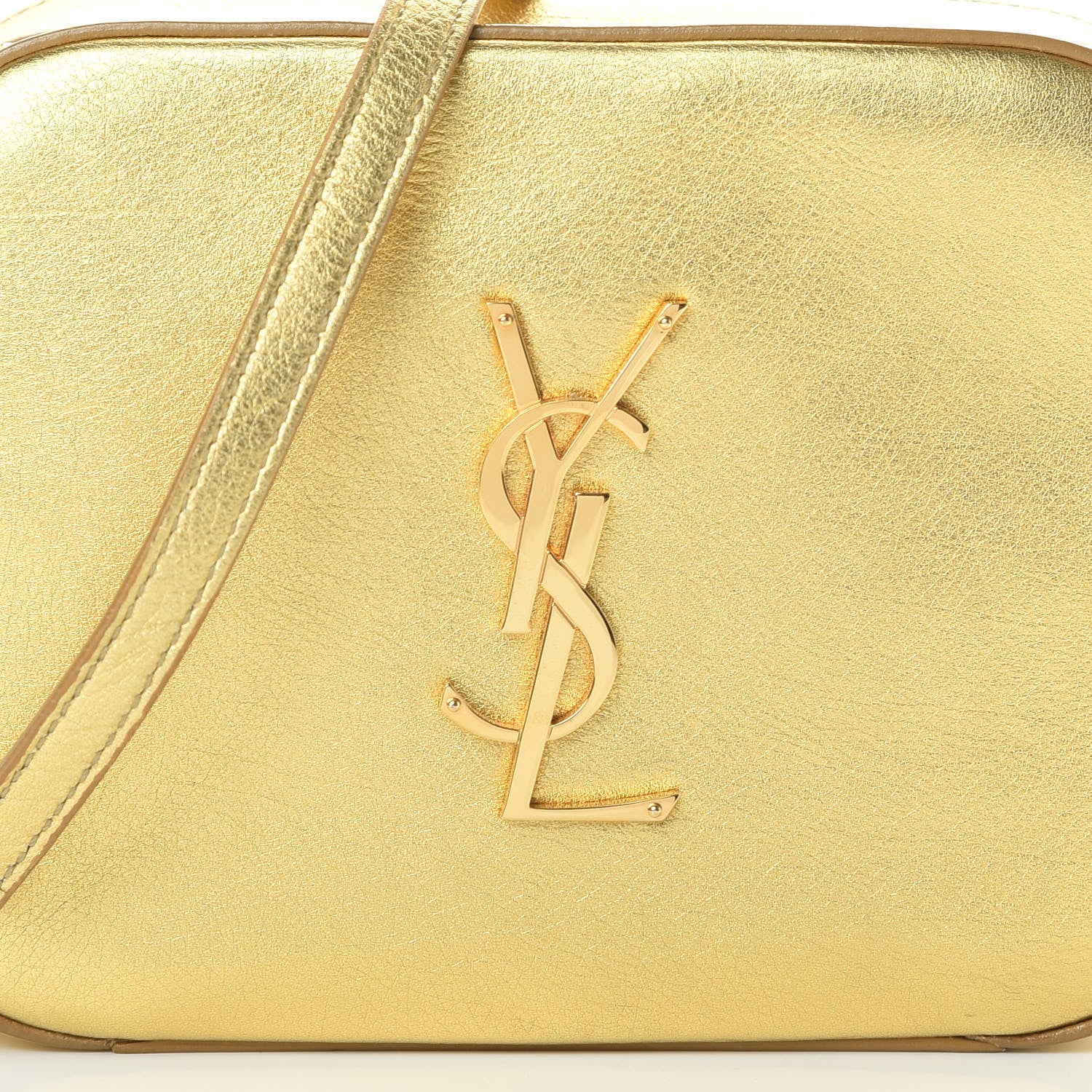 Saint Laurent Metallic Calfskin Small Classic Monogram Camera Bag Gold 8 of 11